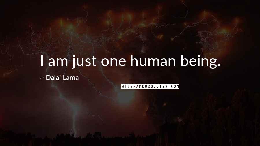 Dalai Lama Quotes: I am just one human being.