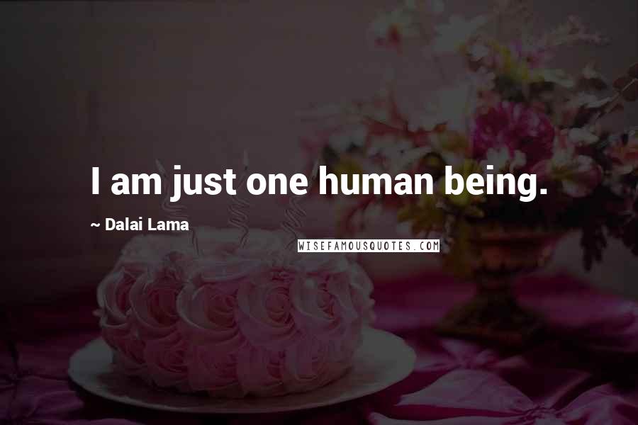 Dalai Lama Quotes: I am just one human being.