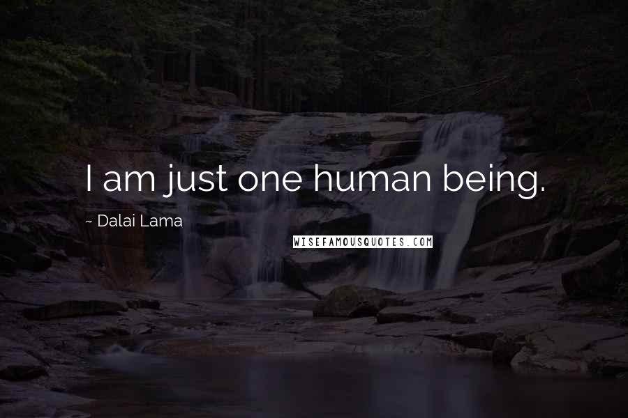 Dalai Lama Quotes: I am just one human being.