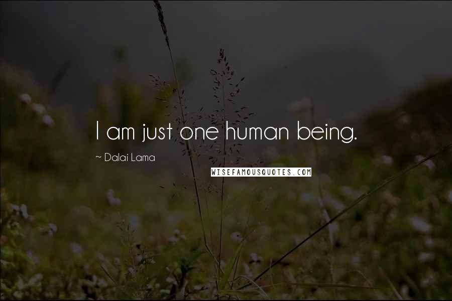 Dalai Lama Quotes: I am just one human being.