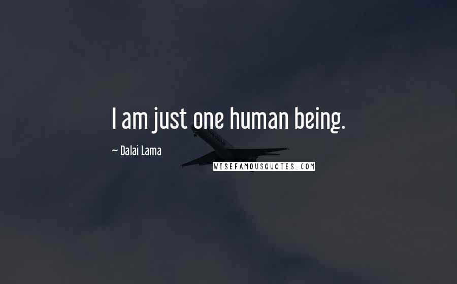 Dalai Lama Quotes: I am just one human being.