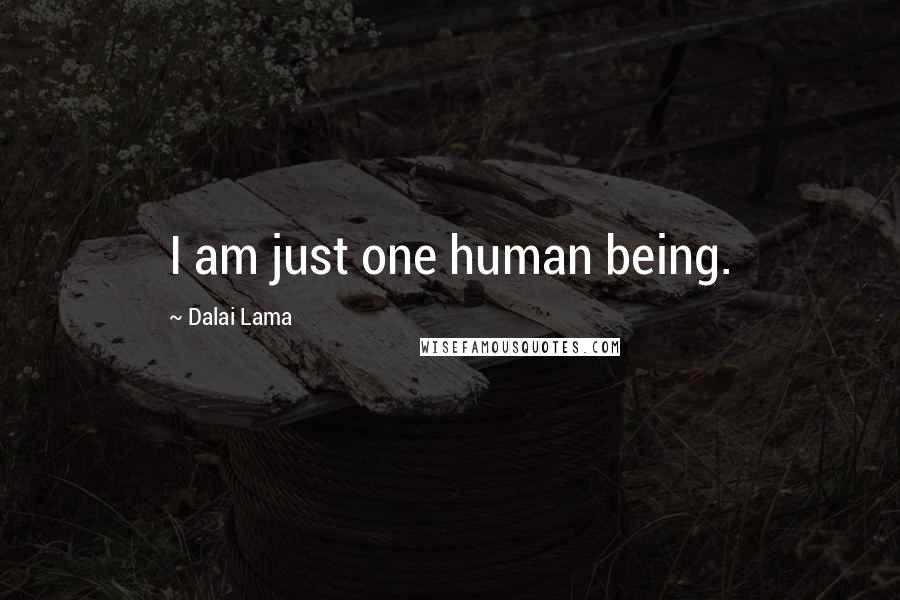 Dalai Lama Quotes: I am just one human being.