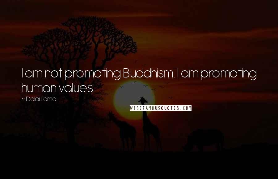 Dalai Lama Quotes: I am not promoting Buddhism. I am promoting human values.