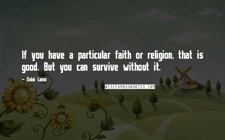 Dalai Lama Quotes: If you have a particular faith or religion, that is good. But you can survive without it.
