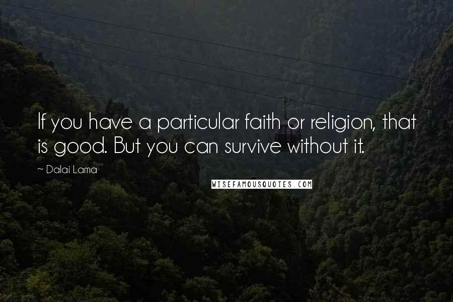 Dalai Lama Quotes: If you have a particular faith or religion, that is good. But you can survive without it.