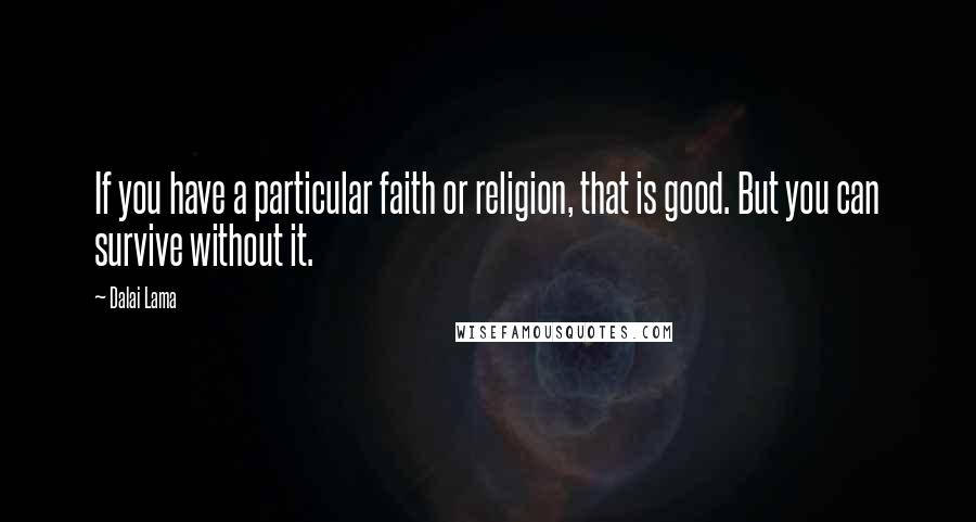 Dalai Lama Quotes: If you have a particular faith or religion, that is good. But you can survive without it.