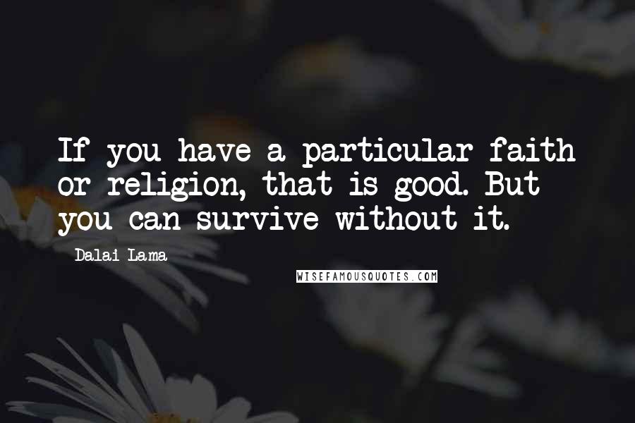 Dalai Lama Quotes: If you have a particular faith or religion, that is good. But you can survive without it.