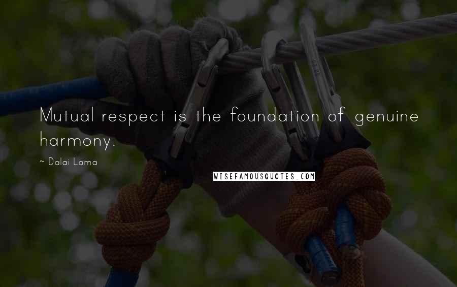 Dalai Lama Quotes: Mutual respect is the foundation of genuine harmony.