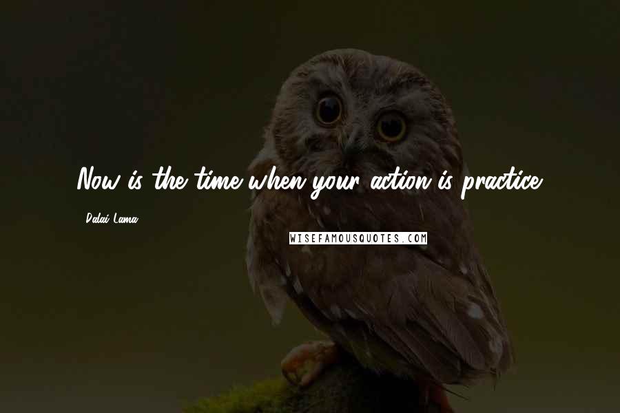 Dalai Lama Quotes: Now is the time when your action is practice.
