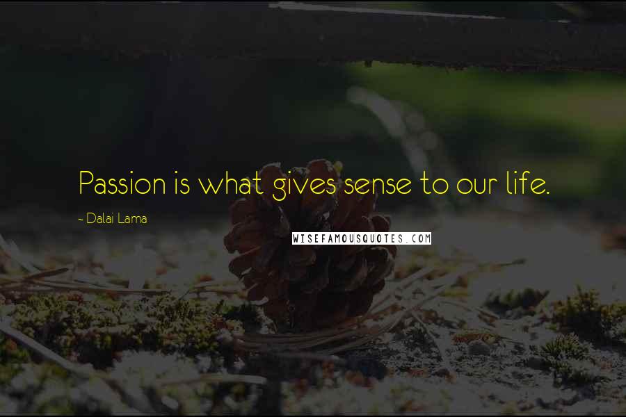 Dalai Lama Quotes: Passion is what gives sense to our life.