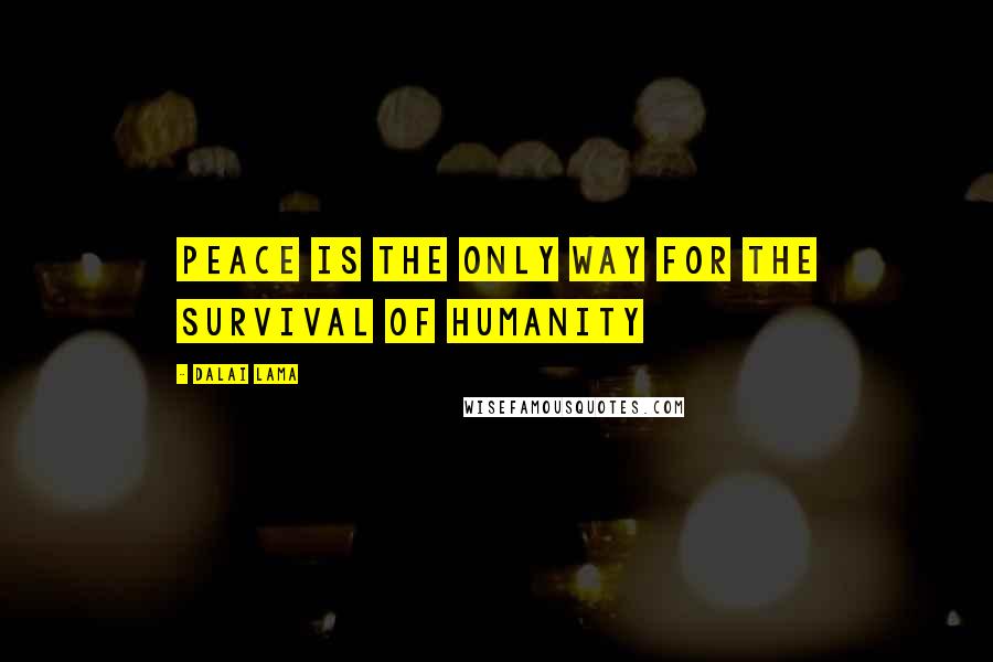 Dalai Lama Quotes: Peace is the Only Way for the survival of Humanity