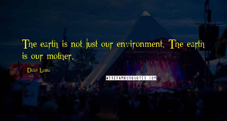 Dalai Lama Quotes: The earth is not just our environment. The earth is our mother.