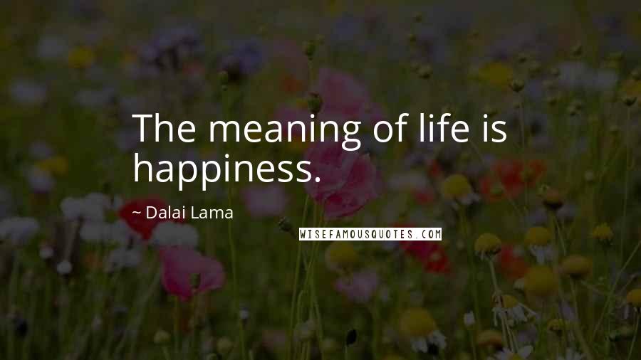 Dalai Lama Quotes: The meaning of life is happiness.