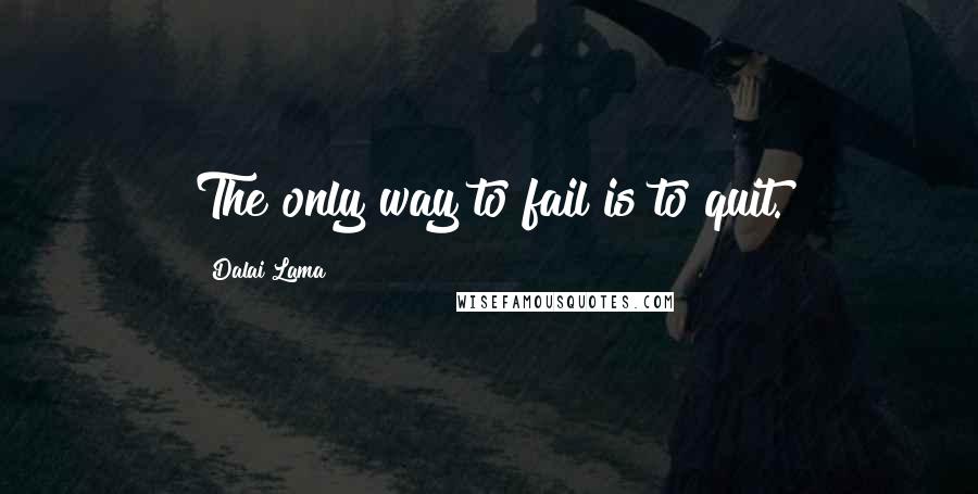 Dalai Lama Quotes: The only way to fail is to quit.