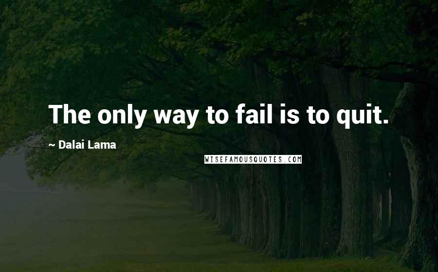 Dalai Lama Quotes: The only way to fail is to quit.