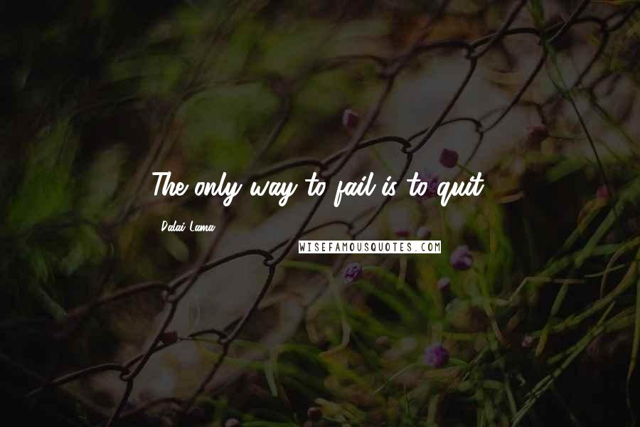 Dalai Lama Quotes: The only way to fail is to quit.