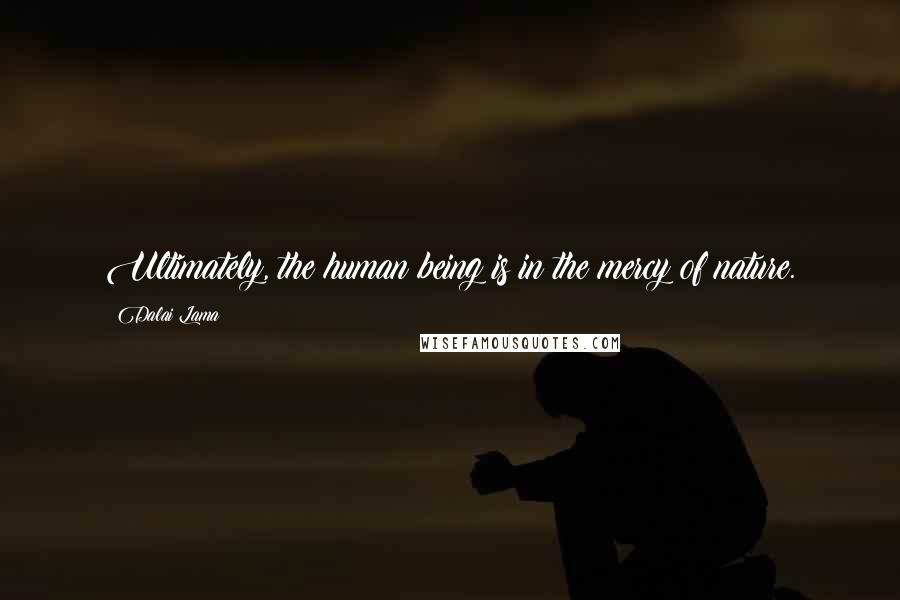 Dalai Lama Quotes: Ultimately, the human being is in the mercy of nature.