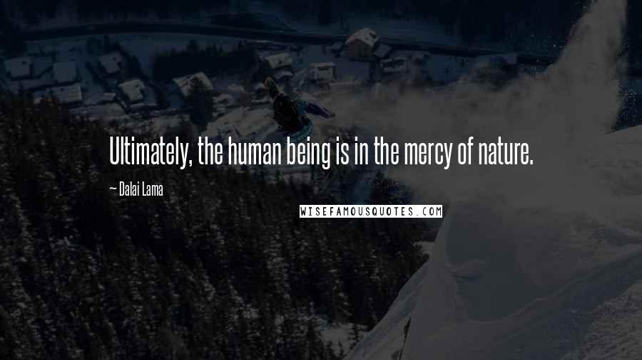 Dalai Lama Quotes: Ultimately, the human being is in the mercy of nature.