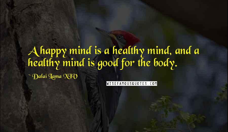 Dalai Lama XIV Quotes: A happy mind is a healthy mind, and a healthy mind is good for the body.