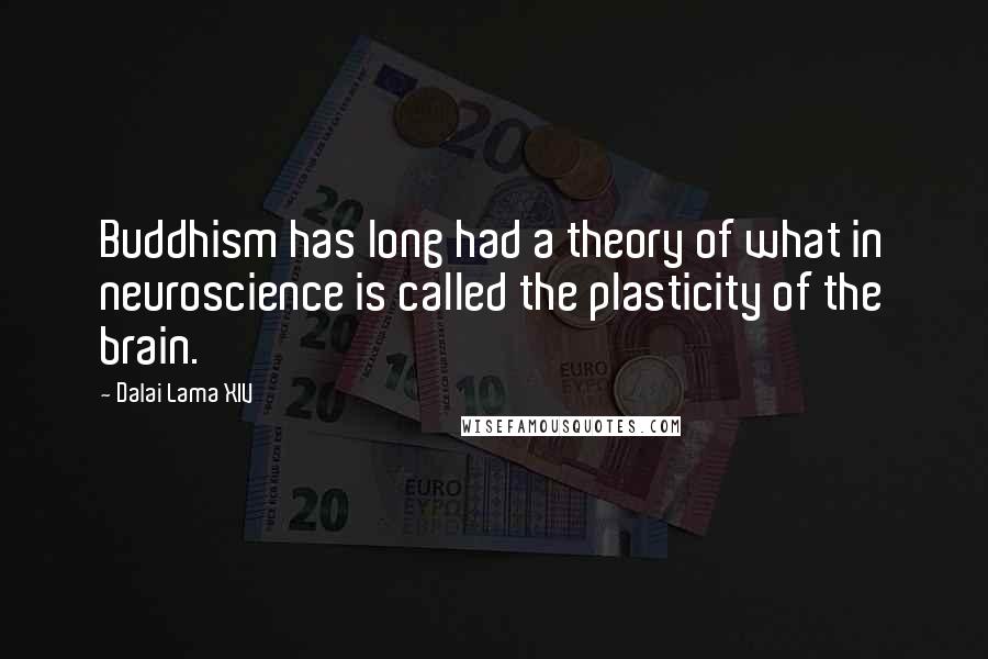 Dalai Lama XIV Quotes: Buddhism has long had a theory of what in neuroscience is called the plasticity of the brain.