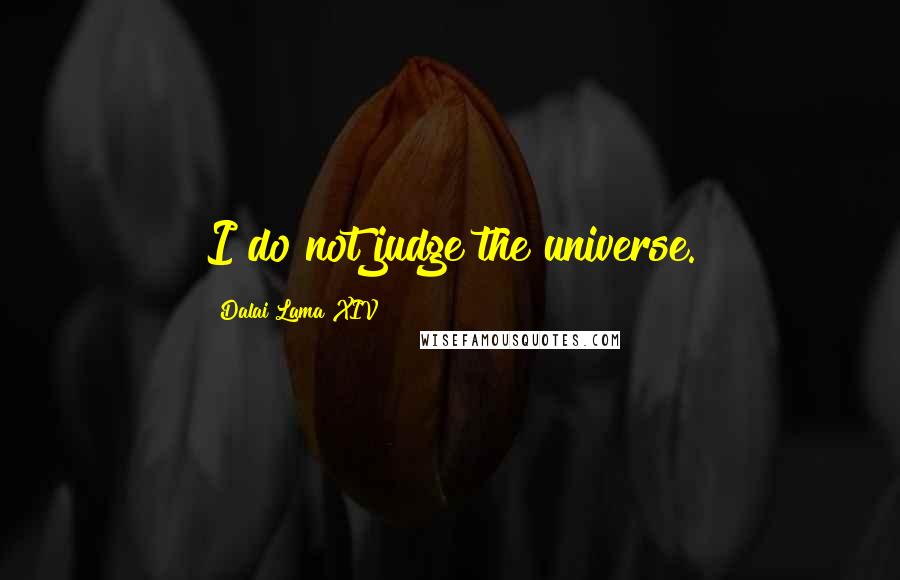 Dalai Lama XIV Quotes: I do not judge the universe.