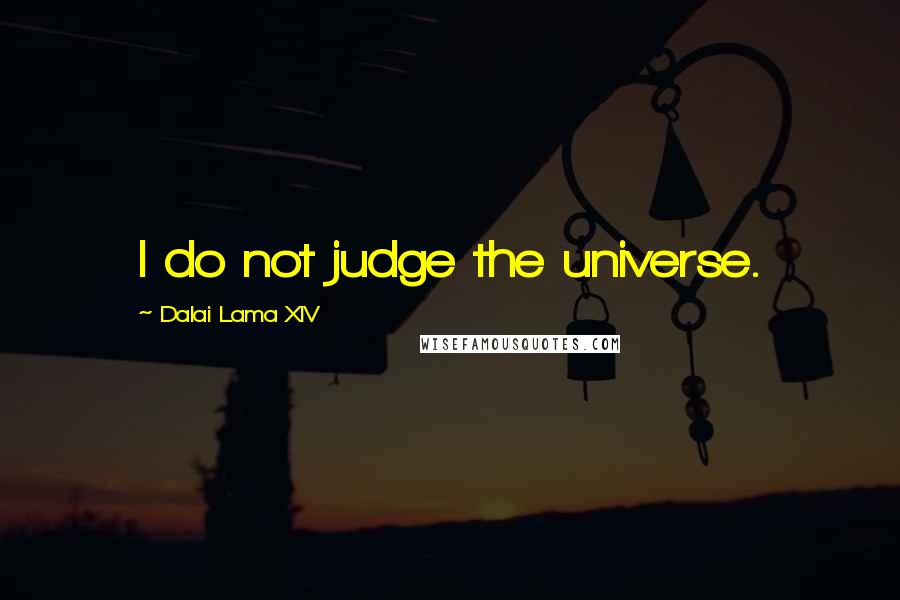 Dalai Lama XIV Quotes: I do not judge the universe.