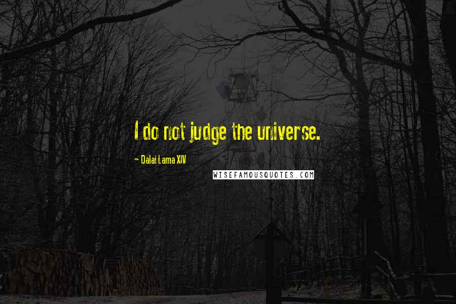 Dalai Lama XIV Quotes: I do not judge the universe.