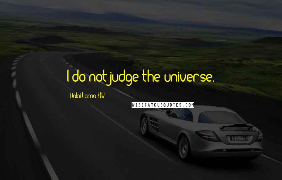 Dalai Lama XIV Quotes: I do not judge the universe.