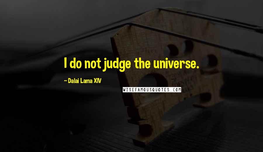 Dalai Lama XIV Quotes: I do not judge the universe.