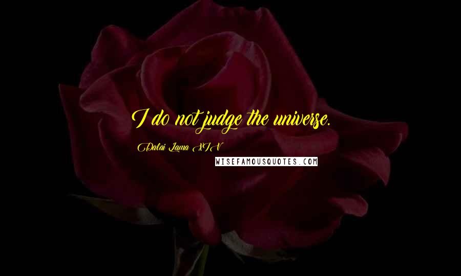 Dalai Lama XIV Quotes: I do not judge the universe.