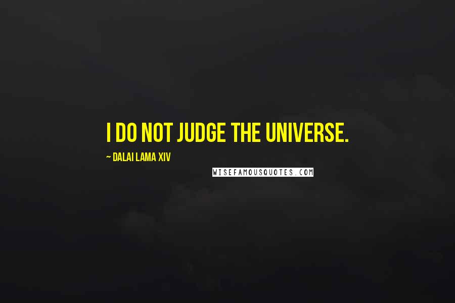 Dalai Lama XIV Quotes: I do not judge the universe.