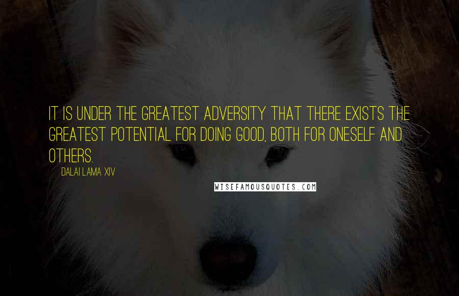 Dalai Lama XIV Quotes: It is under the greatest adversity that there exists the greatest potential for doing good, both for oneself and others.