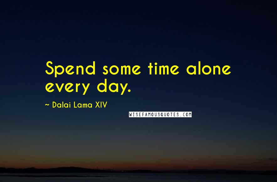 Dalai Lama XIV Quotes: Spend some time alone every day.