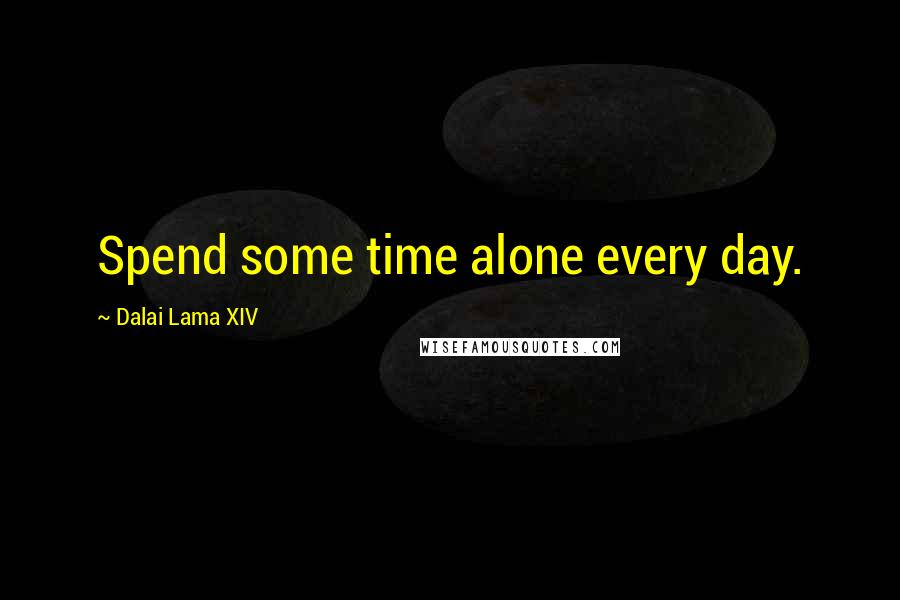 Dalai Lama XIV Quotes: Spend some time alone every day.