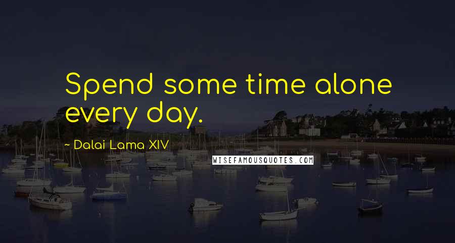 Dalai Lama XIV Quotes: Spend some time alone every day.