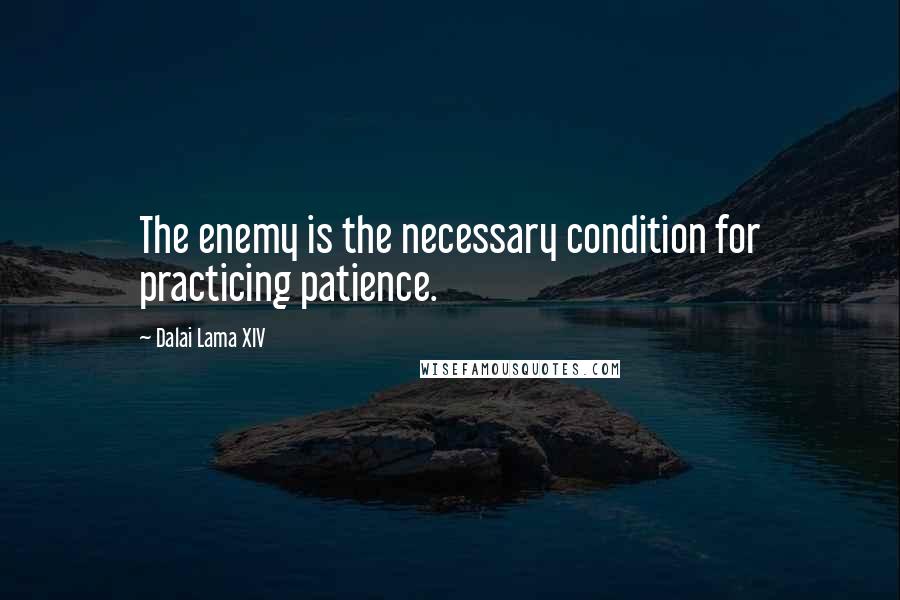 Dalai Lama XIV Quotes: The enemy is the necessary condition for practicing patience.