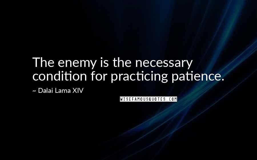 Dalai Lama XIV Quotes: The enemy is the necessary condition for practicing patience.