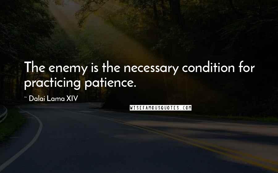 Dalai Lama XIV Quotes: The enemy is the necessary condition for practicing patience.