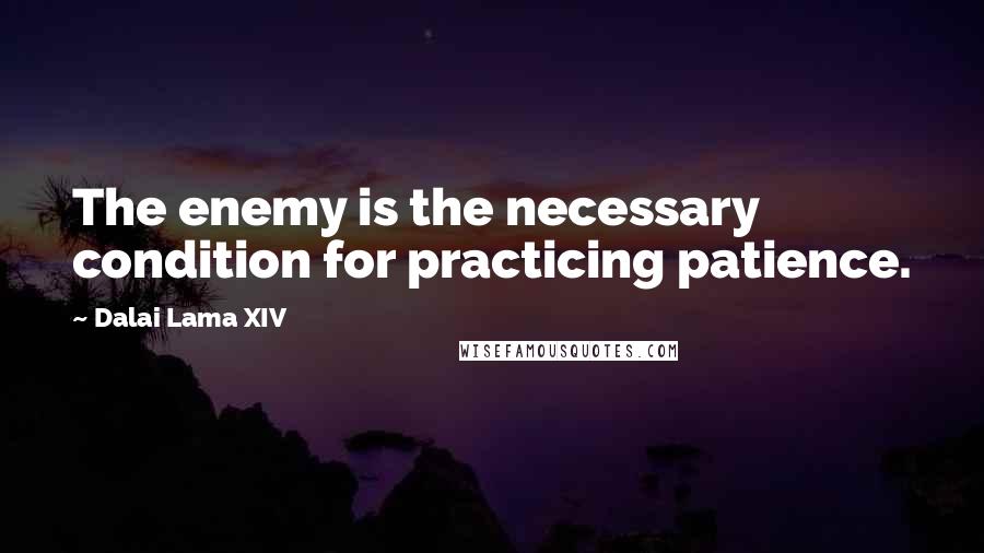 Dalai Lama XIV Quotes: The enemy is the necessary condition for practicing patience.