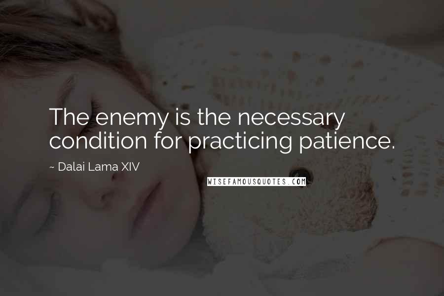 Dalai Lama XIV Quotes: The enemy is the necessary condition for practicing patience.