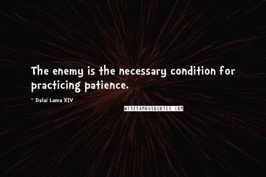 Dalai Lama XIV Quotes: The enemy is the necessary condition for practicing patience.