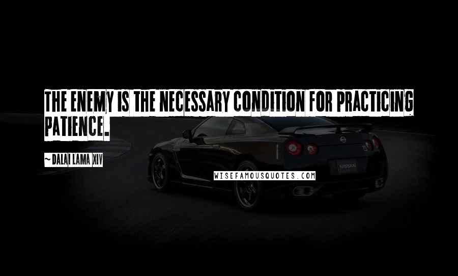 Dalai Lama XIV Quotes: The enemy is the necessary condition for practicing patience.