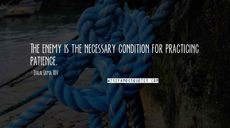 Dalai Lama XIV Quotes: The enemy is the necessary condition for practicing patience.