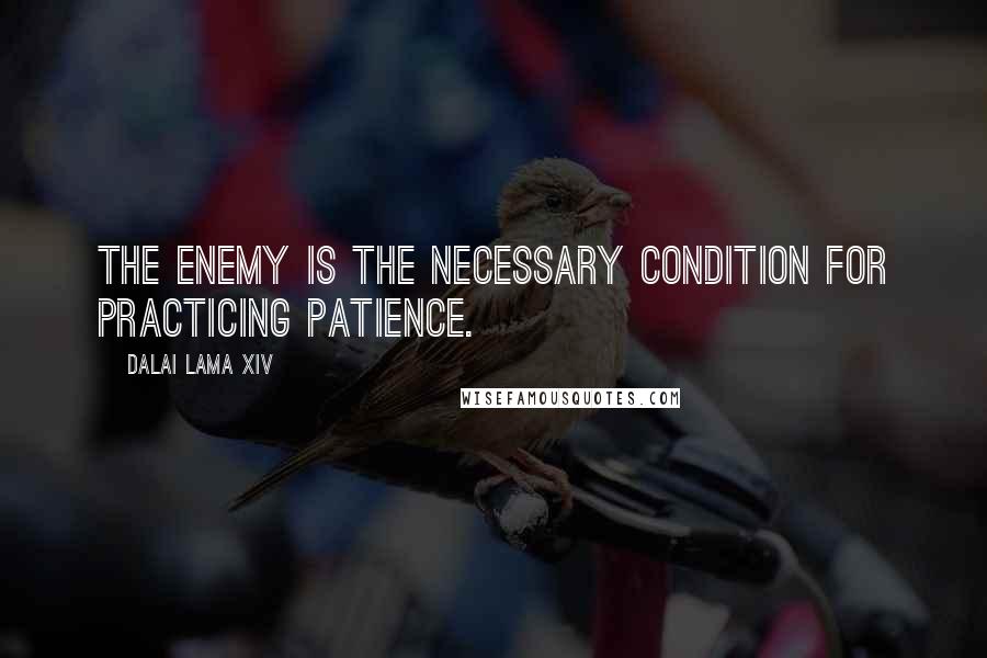 Dalai Lama XIV Quotes: The enemy is the necessary condition for practicing patience.