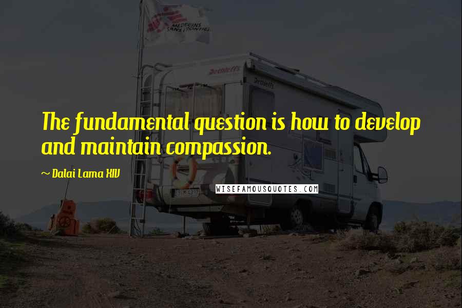 Dalai Lama XIV Quotes: The fundamental question is how to develop and maintain compassion.