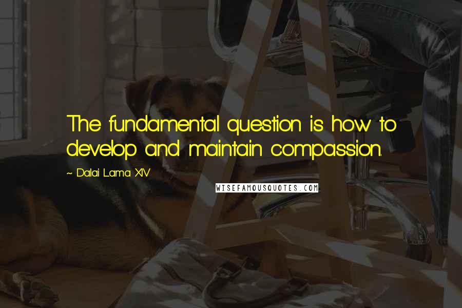 Dalai Lama XIV Quotes: The fundamental question is how to develop and maintain compassion.