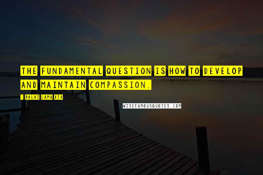 Dalai Lama XIV Quotes: The fundamental question is how to develop and maintain compassion.