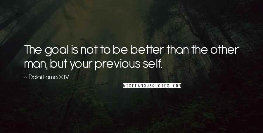 Dalai Lama XIV Quotes: The goal is not to be better than the other man, but your previous self.