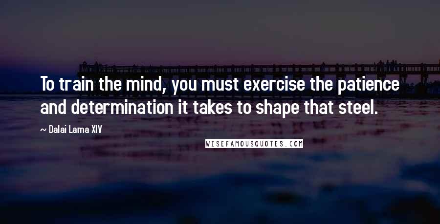 Dalai Lama XIV Quotes: To train the mind, you must exercise the patience and determination it takes to shape that steel.