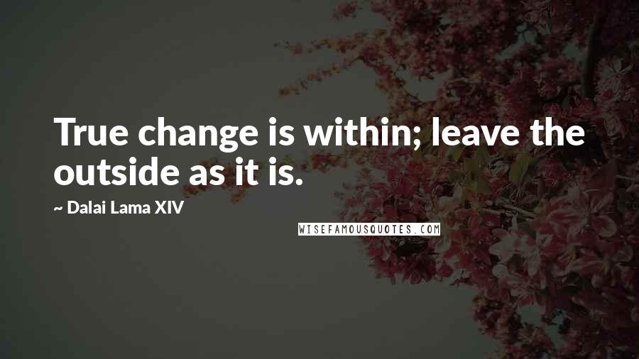 Dalai Lama XIV Quotes: True change is within; leave the outside as it is.